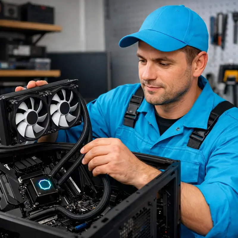 Установка водяного охлаждения на компьютер в Рязани