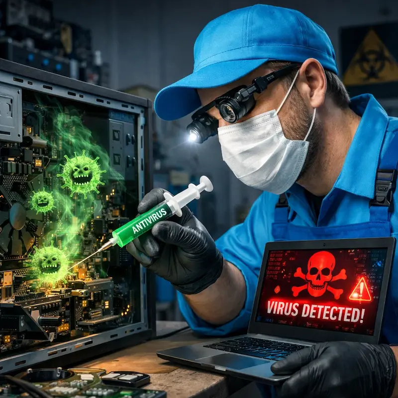 Лечение компьютера от вирусов в Рязани на дому